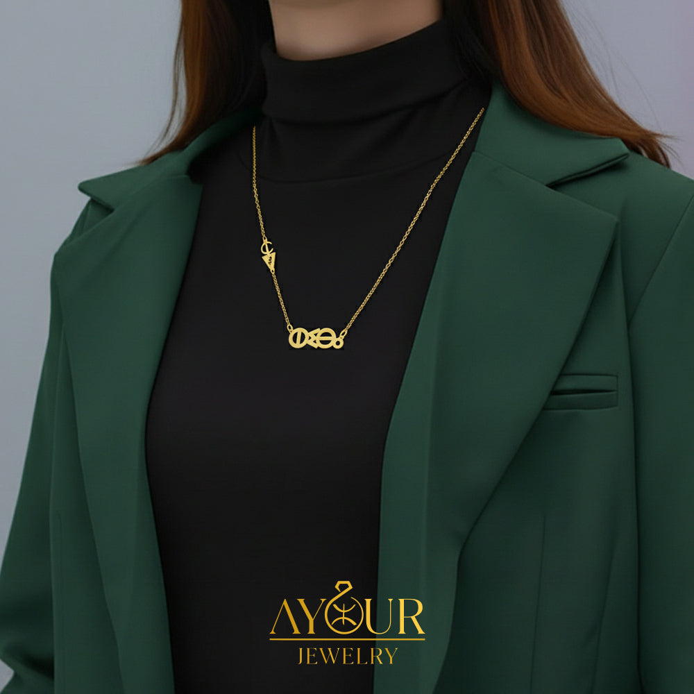 Collier Prénom & Papillon Personnalisé – Argent Doré 925