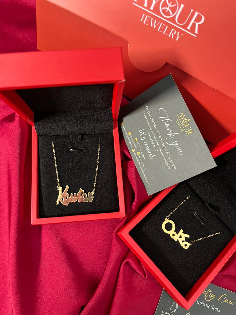 Collier Prénom & Papillon Personnalisé – Argent Doré 925